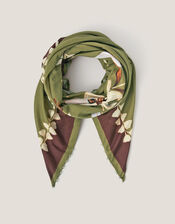 Ester Floral Square Cotton Scarf, , large