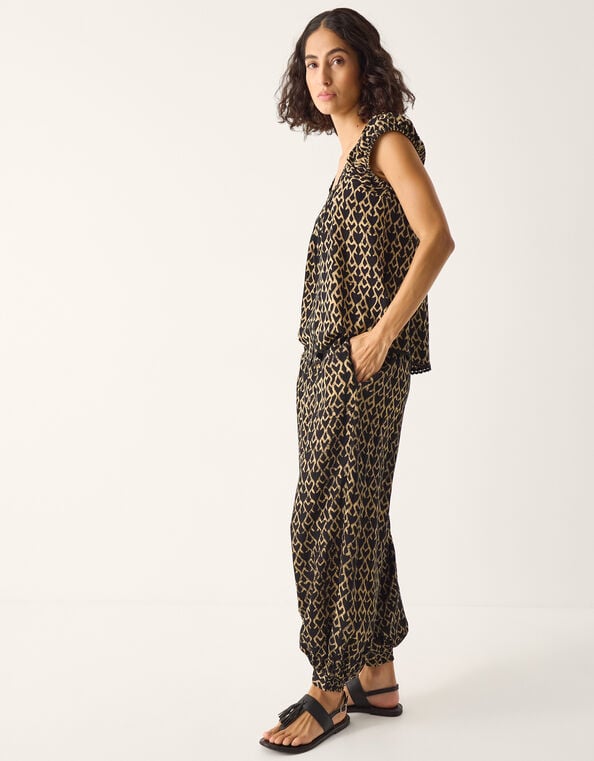 Arti Print Balloon Pants, Black (BLACK), large