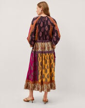 Magdalena Paisley Print Midi Dress, Red (BERRY), large