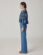 Maison Hotel Sora Print Blouse, Blue (NAVY), large