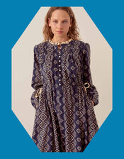 East Celine Print Maxi Dress, Blue (NAVY), large