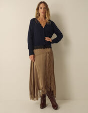 Lula Lace Trim Cardigan, Blue (NAVY), large