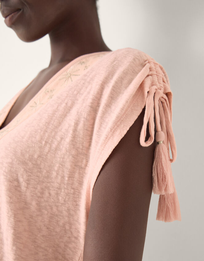 Julie Embroidered Mini Kaftan Dress, Pink (PINK), large