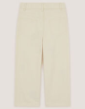 Sequin Floral Embroidered Wide Leg Jeans, Ivory (IVORY), large