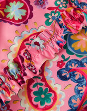 Paisley Short Sleeve Swim Set, Pink (PINK), large