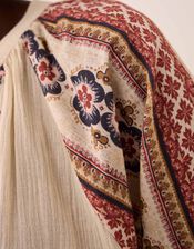 East Gabriette Floral Print Cotton Blouse, Ivory (IVORY), large