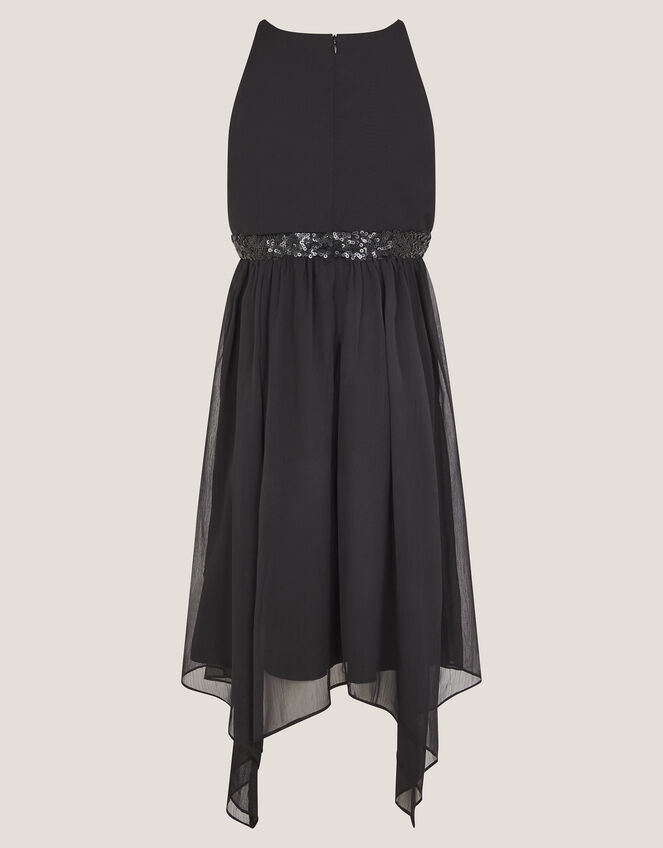 Idaho Halter Chiffon Prom Dress, Black (BLACK), large