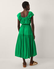 Isabela Square Neck Midi Dress, Green (GREEN), large