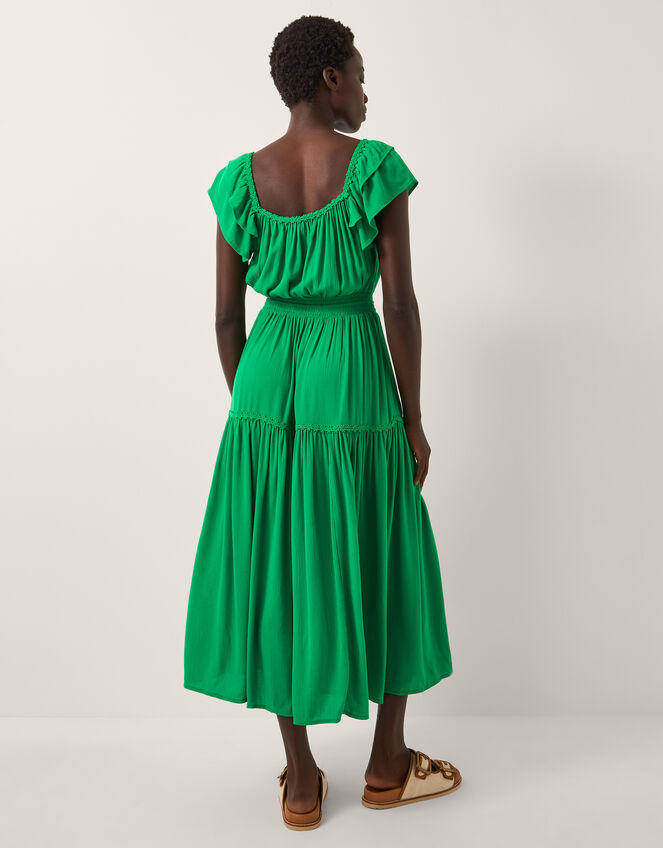 Isabela Square Neck Midi Dress, Green (GREEN), large