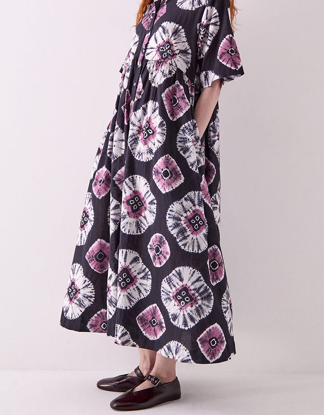 East Lucia Tie-Dye Shirt Dress, Blue (NAVY), large