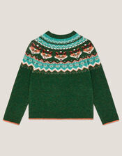 Fox Fair Isle Jumper, Green (GREEN), large