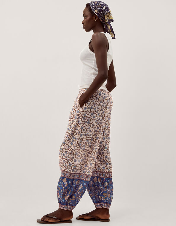 Ari Floral Balloon Pants, Blue (BLUE), large