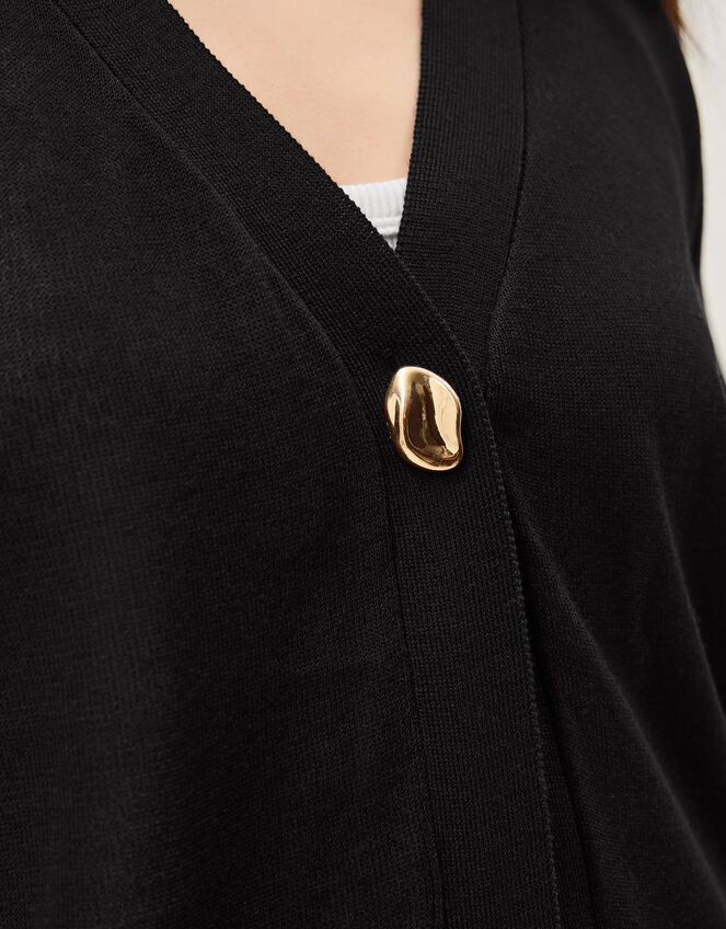 Beth Short Sleeve Cardigan, Black (BLACK), large