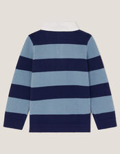 Varsity Stripe Polo Jumper, Blue (BLUE), large
