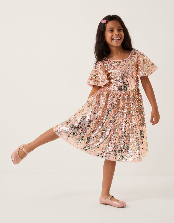 Sequin Party Dress, Gold (GOLD), large