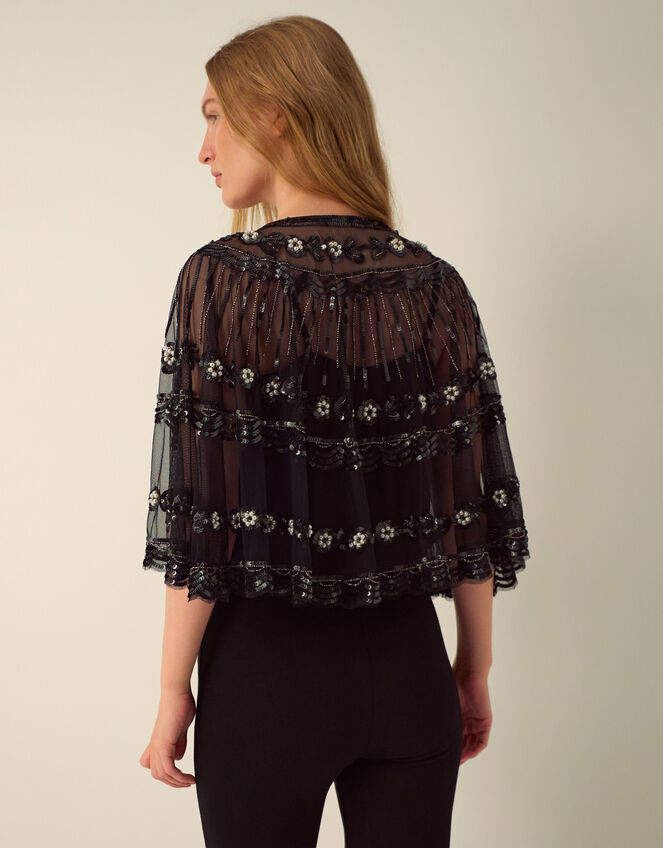 Monsoon x Queens of Archive Jerry Short Sequin Embellished Cape​, , large
