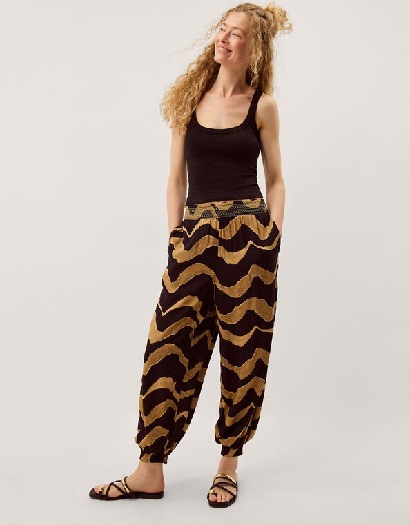 Zahara Print Balloon Pants, Black (BLACK), large
