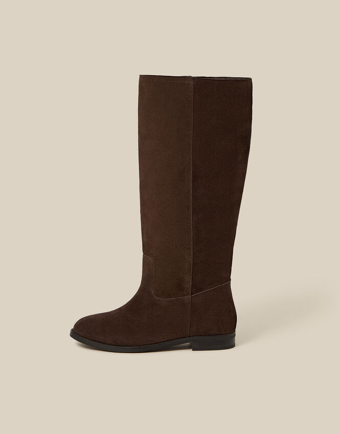 Jean Suede Knee High Boots, Brown (CHOCOLATE), large