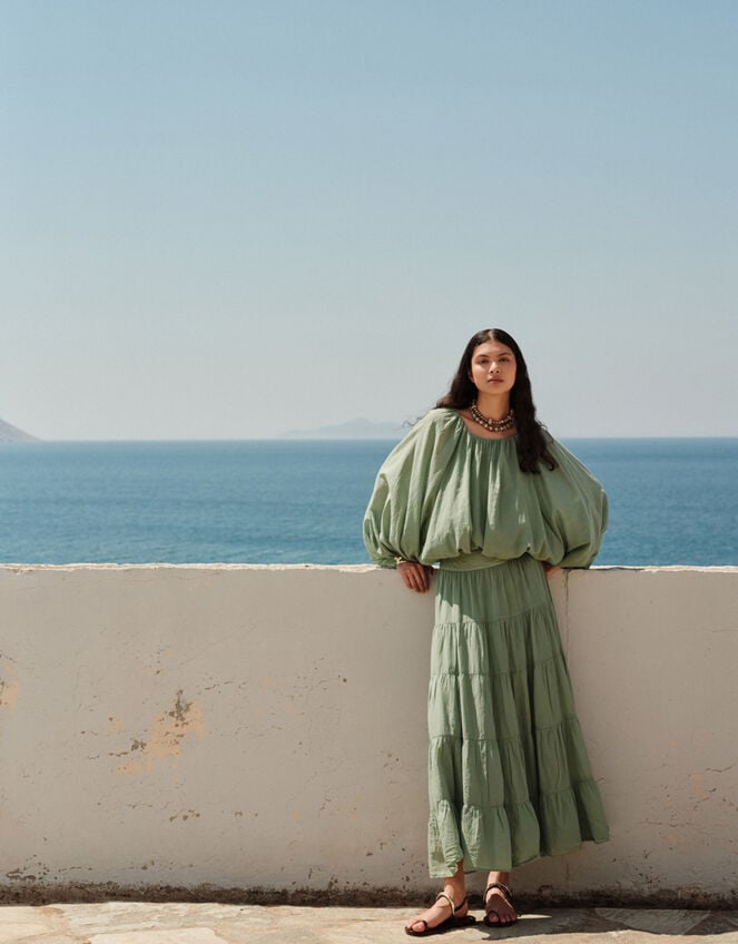 Devotion Twins Willow Balloon Blouse, Green (GREEN), large