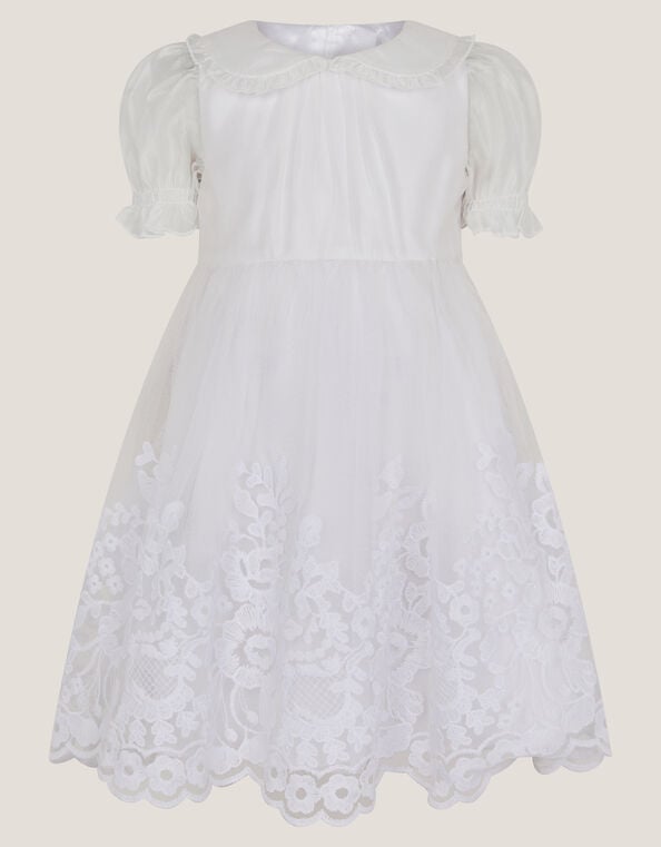 Baby Athena Floral Embroidered Dress, White (WHITE), large