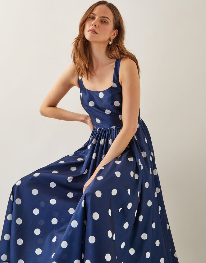 Sicily Fit and Flare Midi Dress, Blue (NAVY), large
