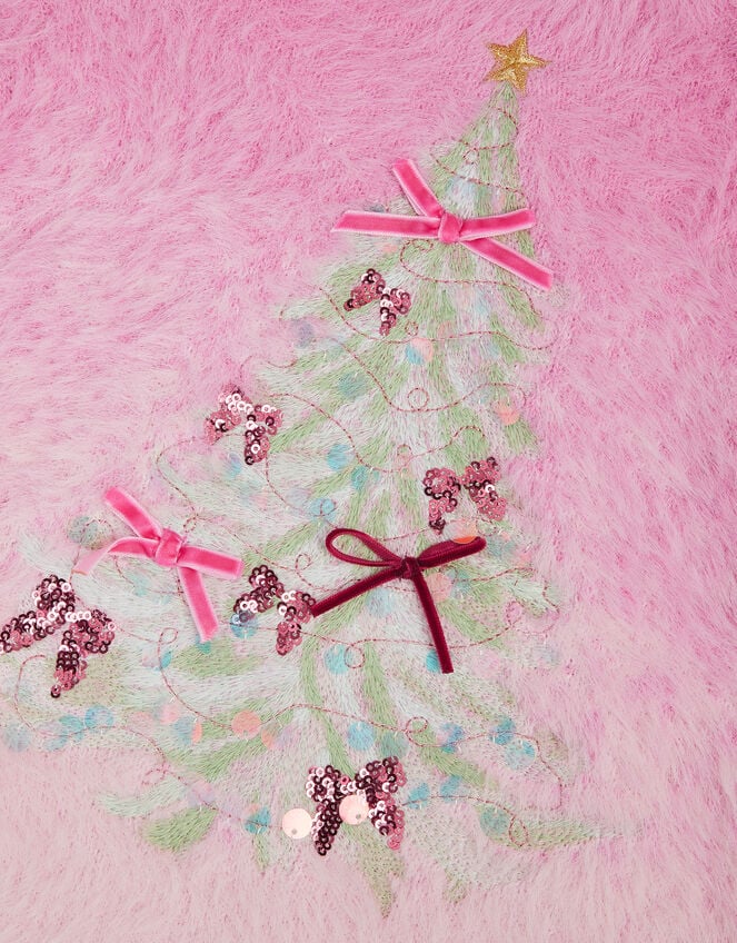 Embellished Christmas Tree Ombr&eacute; Jumper, Pink (PINK), large