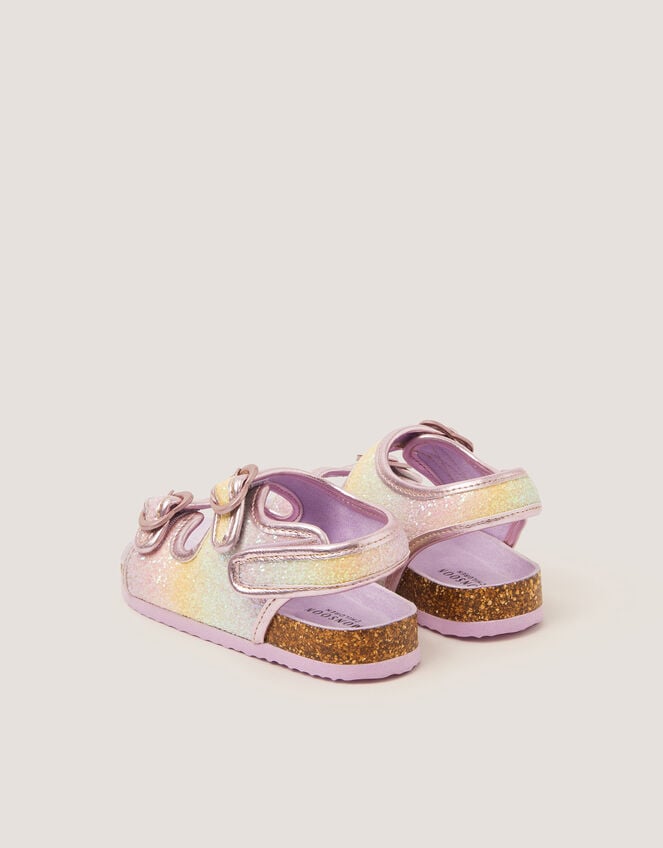 Rainbow Heart Buckle Sandals, Multi (MULTI), large