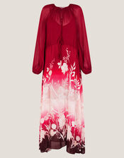 Lilian Floral Print Ombr&eacute; Maxi Dress, Red (RED), large