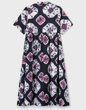 East Lucia Tie-Dye Shirt Dress, Blue (NAVY), large