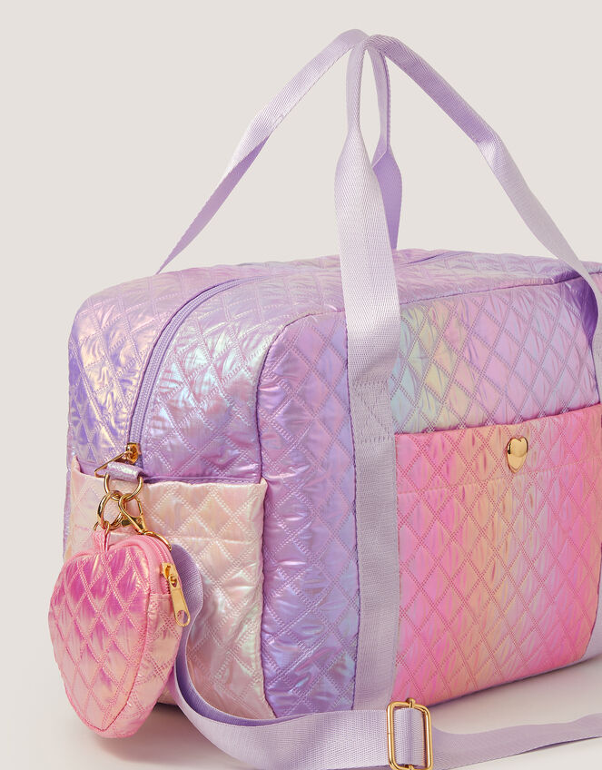 Ombr&eacute; Shimmer Quilted Duffle Bag, , large