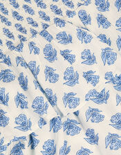 Floral Print Smocked Dress, White (WHITE), large