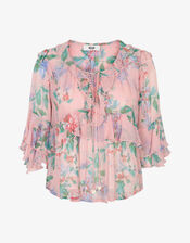 Moliin Linda Floral Ruffle Blouse, Pink (PINK), large