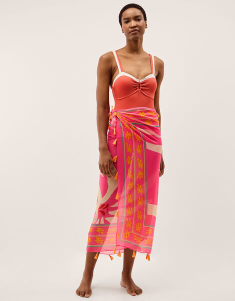 Paloma Palm Print Sarong, , large