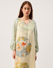 Clemence Amelie Floral Dobby Midi Dress, Cream (CREAM), large