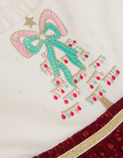 Baby Christmas Tree Disco Dress, Red (RED), large