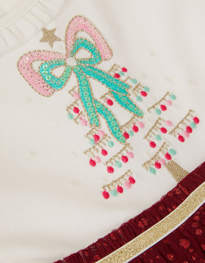 Baby Christmas Tree Disco Dress, Red (RED), large