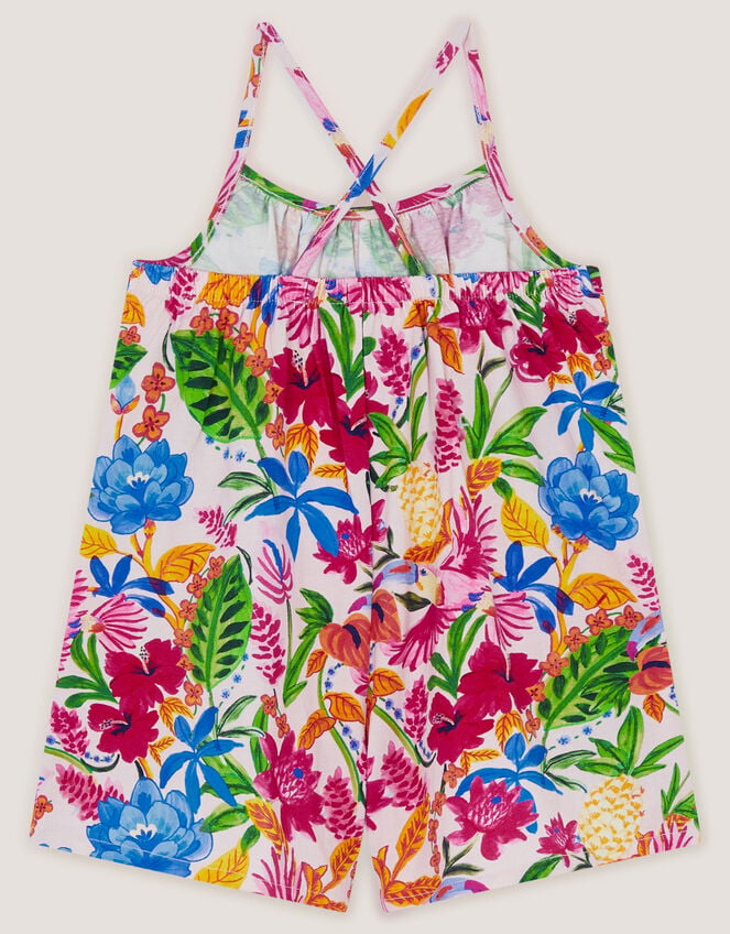 Tropical Print Jersey Playsuit, Multi (MULTI), large