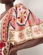 Patti Flutter Sleeve Tile Print Maxi Dress, Pink (DARK PINK), large