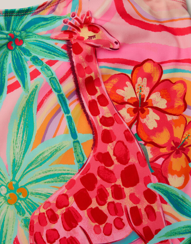 Giraffe Print Swimsuit, Orange (ORANGE), large