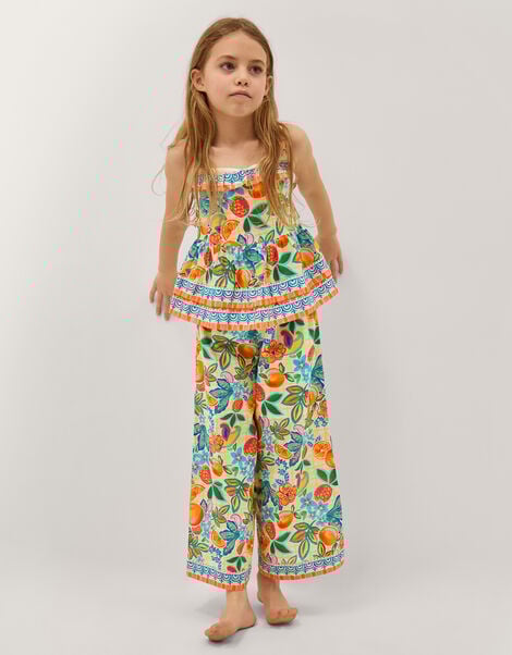 Alani Fruit Print Top & Trouser Set, Yellow (YELLOW), large