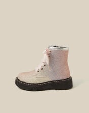 Toddler Ombr&eacute; Glitter Lace-Up Boots, Multi (MULTI), large