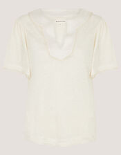 Logan Linen T-Shirt, Ivory (IVORY), large