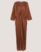 Callie Thorpe x Monsoon Twist Textured Kaftan Dress , Bronze (BRONZE), large