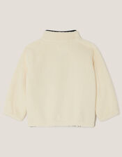 Ikat Print Half Zip Fleece, Camel (BEIGE), large