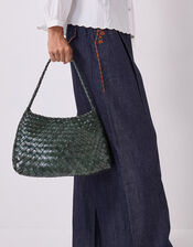 East Selina Woven Leather Shoulder Bag, , large