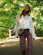 Maison Hotel Gabriela Embroidered Broderie Blouse, White (OFF WHITE), large