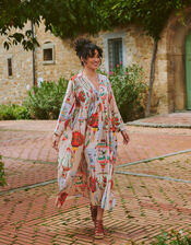 One Hundred Stars Lanterns Print Midi Dress, Red (RED), large