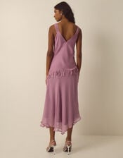 Ruby Sleeveless Asymmetrical Floral Embroidered Midi Dress, Pink (PINK), large