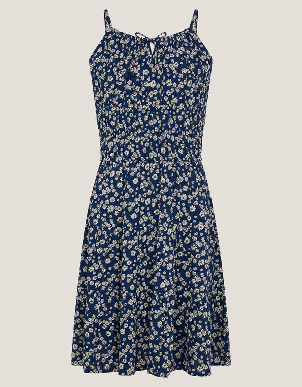 Strappy Floral Print Sundress, Blue (NAVY), large