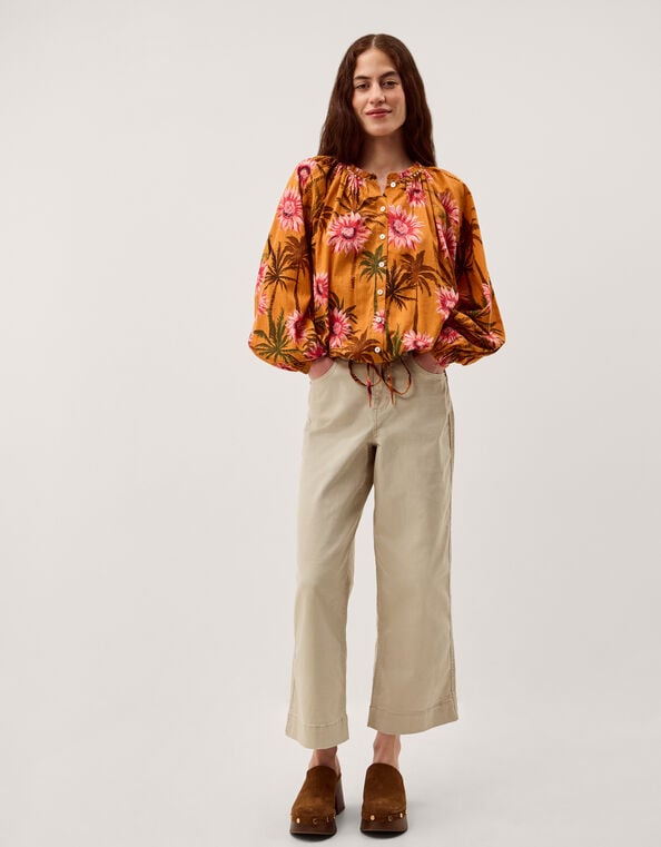 Hallie Regular Cropped Wide Leg Jeans, Natural (ECRU), large